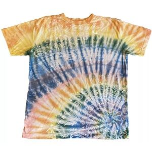 Smoke Rise Men's Rainbow Tie Dye Henna Graphic Tee Size XL Short Sleeved T Shirt
